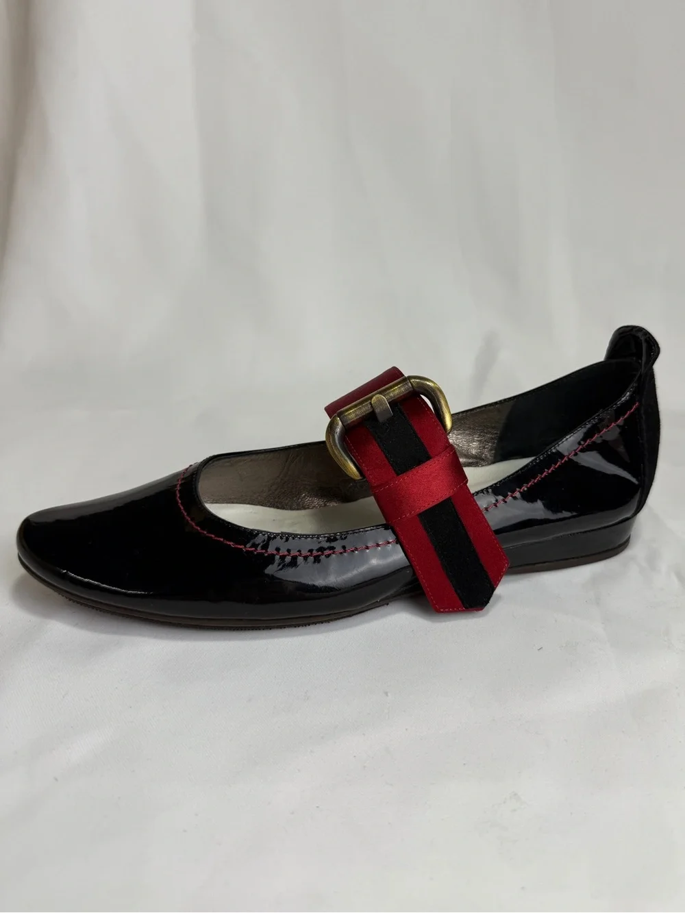 VTG Dove Nuotano Gil Squali Black Patent Leather Mary Jane Flats 6.5 Italian